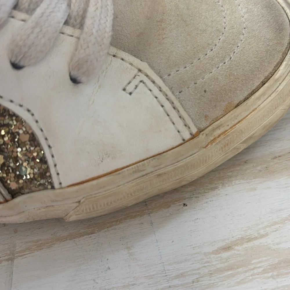 Vintage Havana Gold Glitter High Top‎ Sneakers Womens Size 6